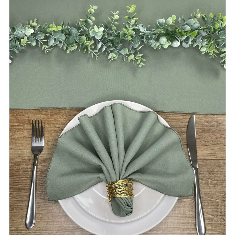 Sage Green Table Runner and Napkins Set Buy Britain