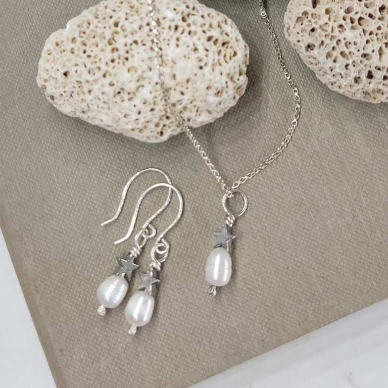 ◆STONEHENgE◆ Silver Pearl Drop Necklace SC25A34E Pearl Necklace & Drop Pendant | Hyo Silver